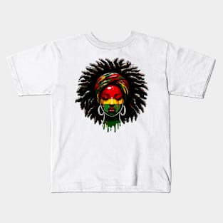 Juneteenth African American Black History Queen Sunflower Kids T-Shirt